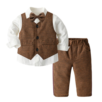 Boys Autumn Clothing Children's Suit Three-piece Set - Abuya-Kids