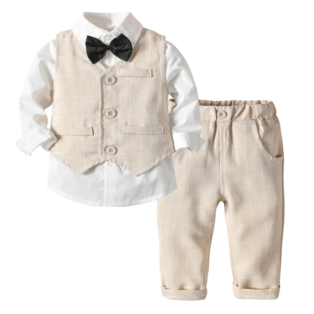 Boys Autumn Clothing Children's Suit Three-piece Set - Abuya-Kids