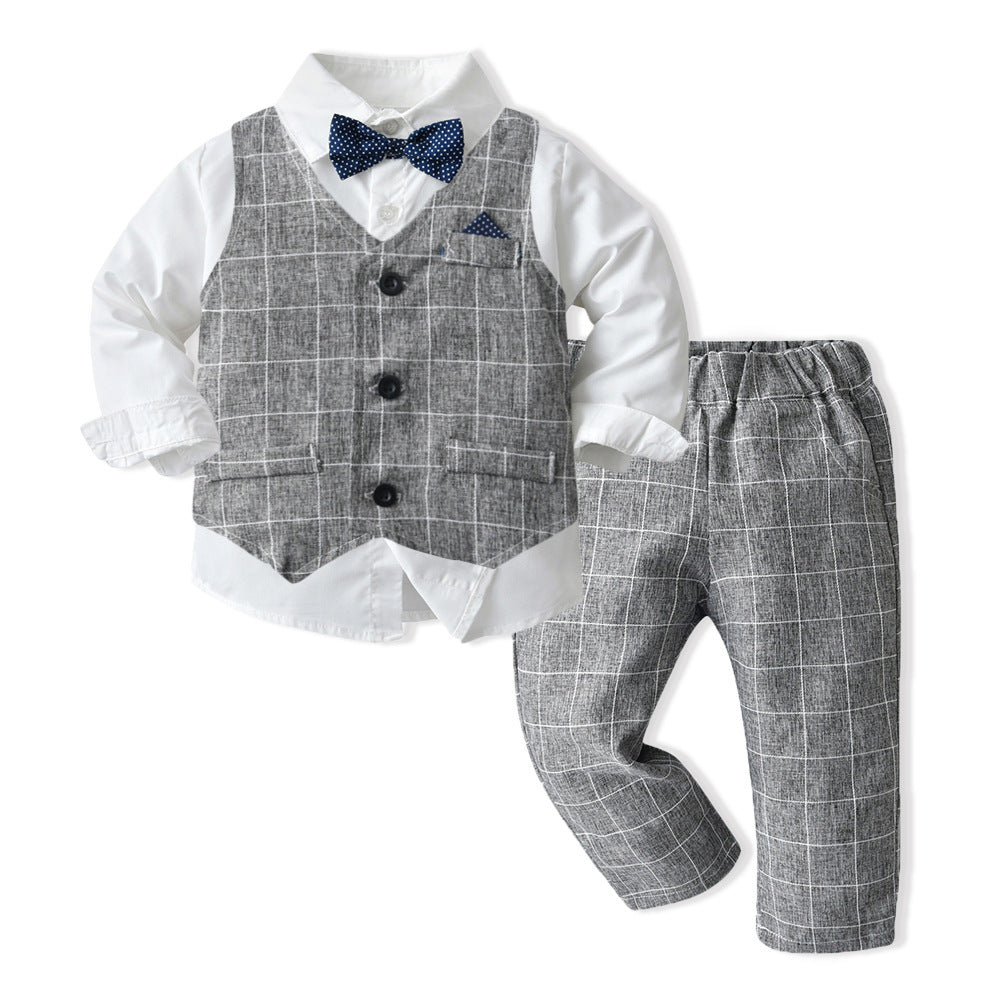 Boys Autumn Clothing Children's Suit Three-piece Set - Abuya-Kids