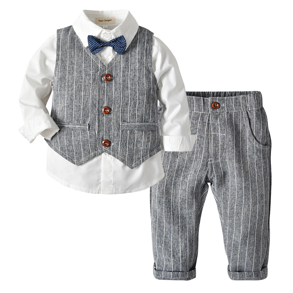 Boys' Autumn Three-Piece Clothing Set - Stylish & Comfortable