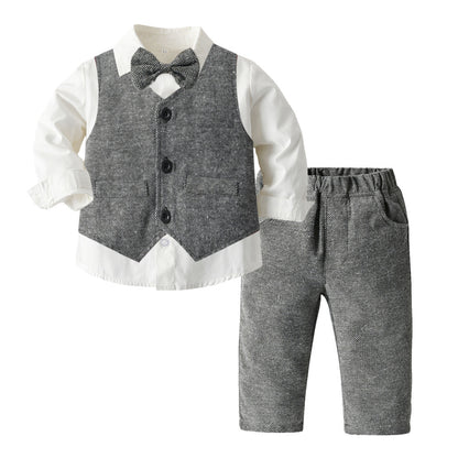 Boys Autumn Clothing Children's Suit Three-piece Set - Abuya-Kids