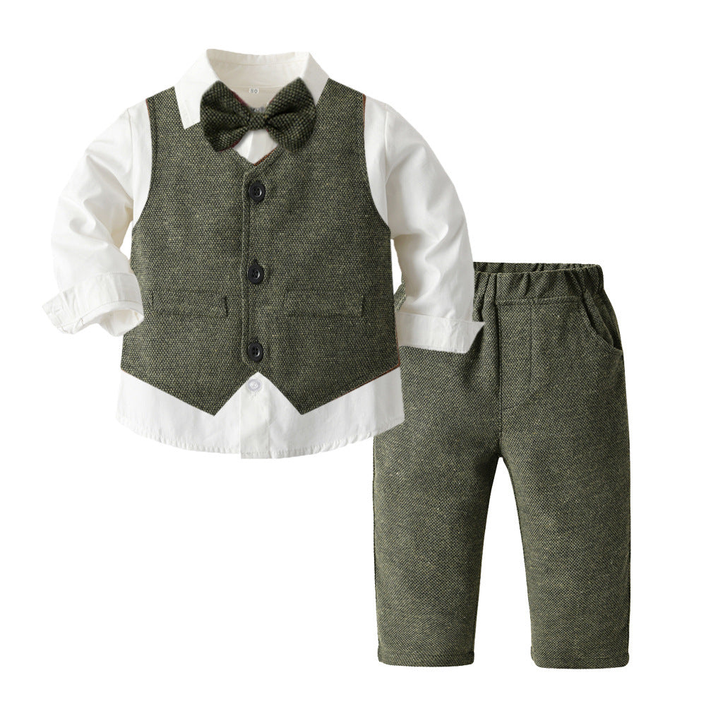 Boys Autumn Clothing Children's Suit Three-piece Set - Abuya-Kids