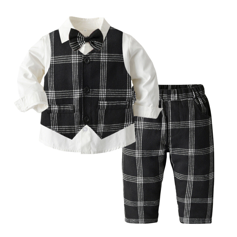 Boys Autumn Clothing Children's Suit Three-piece Set - Abuya-Kids