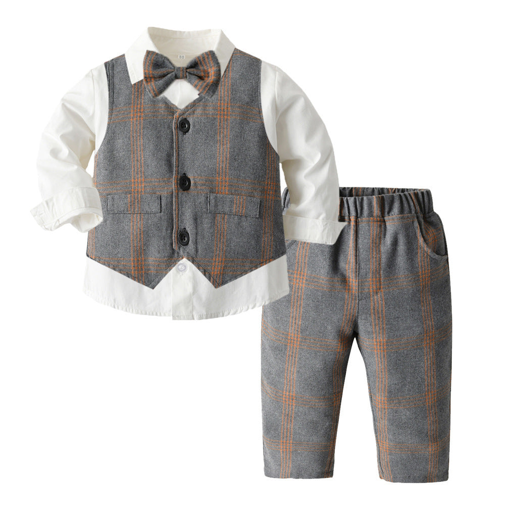 Boys Autumn Clothing Children's Suit Three-piece Set - Abuya-Kids