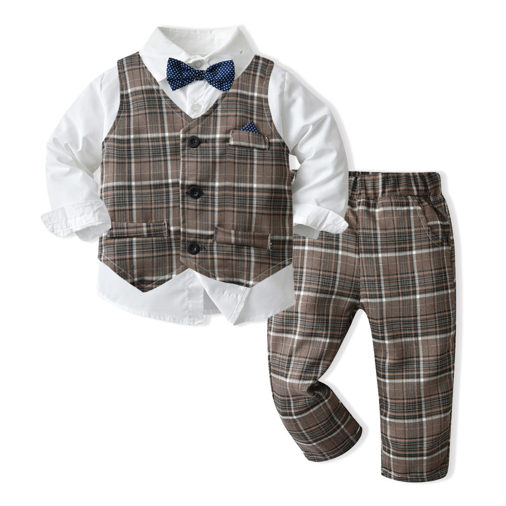 Boys Autumn Clothing Children's Suit Three-piece Set - Abuya-Kids