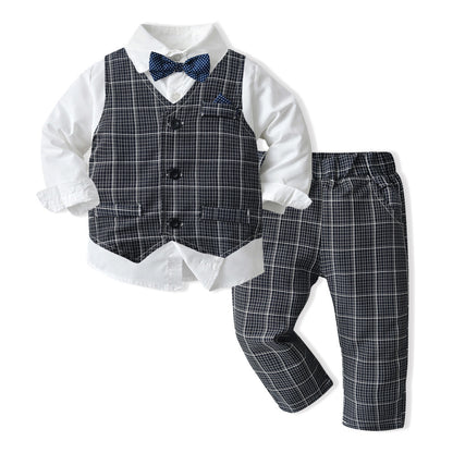 Boys Autumn Clothing Children's Suit Three-piece Set - Abuya-Kids